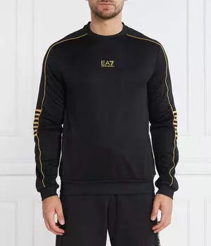 Толстовка Ea7 Regular Fit, черный / золотой
