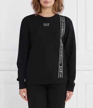 Толстовка Ea7 Regular Fit с логотипом, черный / белый