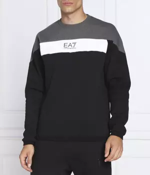 Толстовка Ea7 Regular Fit, серый / белый / черный