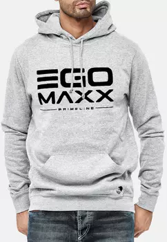 Толстовка EGOMAXX Kapuzenpullover Hoodie EGO Sweater Sweatjacke Design, серый
