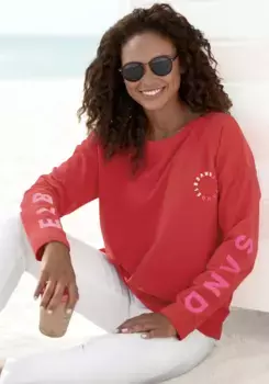 Толстовка Elbsand "Анвор", с логотипом на рукавах, спортивно-повседневная, красный