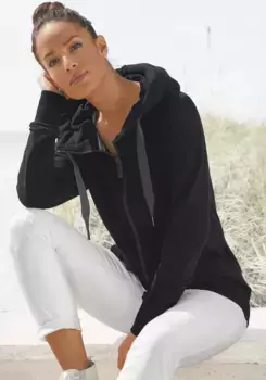 Толстовка Elbsand с капюшоном "Kria", с логотипом на спине, повседневная куртка для отдыха с карманами, черный