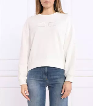 Толстовка Elisabetta Franchi Cropped Fit, белый