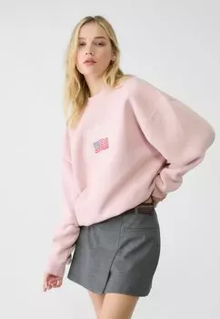 Толстовка EMBROIDERED FLAG Stradivarius, розовый