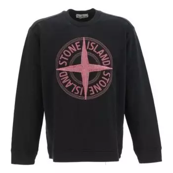 Толстовка embroidered logo sweatshirt 'black' Stone Island, черный