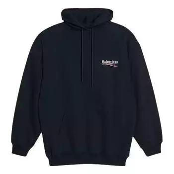Толстовка embroidered political campaign oversized hoodie 'black white' Balenciaga, черный