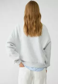 Толстовка EMBROIDERED Stradivarius, серый