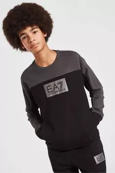 Толстовка Emporio Armani/для мальчиков в тон с логотипом Ea7, черный