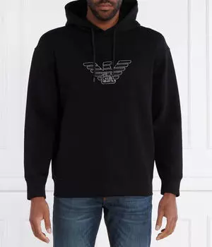Толстовка Emporio Armani Regular Fit с логотипом, черный