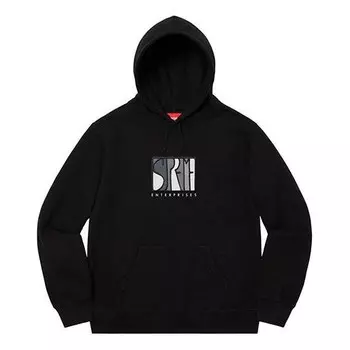 Толстовка enterprises hooded sweatshirt 'black white' Supreme, черный