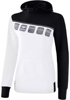 Толстовка erima 5 C Kapuzensweat, белый/черный/темно-серый
