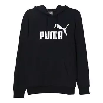 Толстовка ess hoody tr big logo pullover fleece black Puma, черный