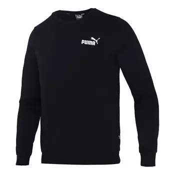Толстовка ess small logo crew fl logo printing sports round neck pullover black Puma, черный