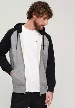 Толстовка ESSENTIAL BASEBALL Superdry, цвет dark grey fleck marl black