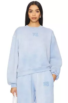 Толстовка essential crew с объемным логотипом Alexander Wang, голубой