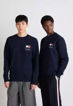 Толстовка Essential Flag Cneck Unisex Tommy Jeans, цвет dark night navy