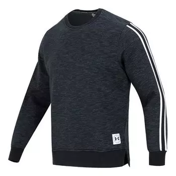 Толстовка essential fleece heritage crew sweatshirt 'black' Under Armour, черный