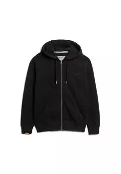 Толстовка - Essential Logo Hoodie с капюшоном на молнии однотонная Superdry., черный