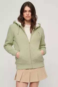 Толстовка Essential на молнии с подкладкой Superdry, зеленый