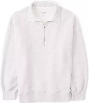 Толстовка Essential Oversized Sunday Half-Zip Abercrombie & Fitch, серый
