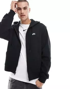 Толстовка Essential с капюшоном на молнии черного цвета Nike SB