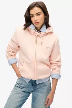 Толстовка Essential с капюшоном на молнии с подкладкой из искусственного меха Superdry, розовый