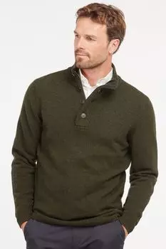 Толстовка Essential с нашивкой и короткой молнией Barbour, зеленый