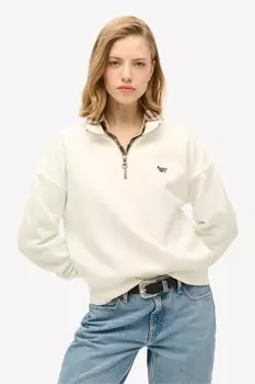 Толстовка Essential с застежкой молнией на половину длины Superdry, белый