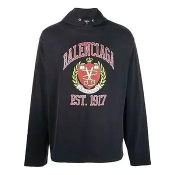 Толстовка est. 1917 college logo print hoodie 'black' Balenciaga, черный