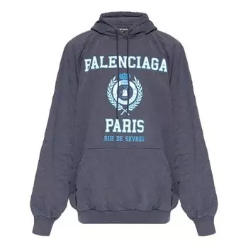 Толстовка est. 1917 college logo print hoodie 'navy' Balenciaga, синий