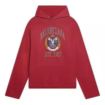 Толстовка est. 1917 college logo print hoodie 'red' Balenciaga, красный