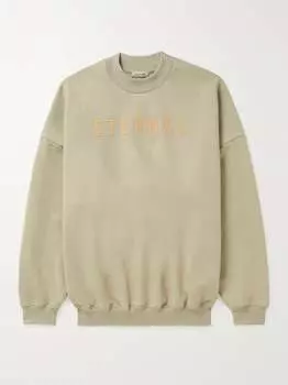 Толстовка Eternal из хлопкового джерси с флоком и логотипом FEAR OF GOD, бежевый