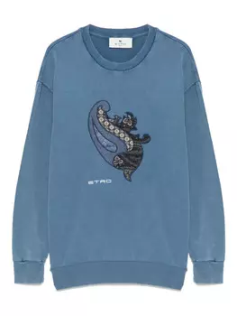Толстовка ETRO KIDS с узором пейсли, синий
