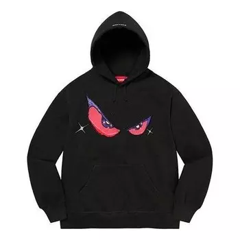 Толстовка eyes hooded sweatshirt 'black red' Supreme, черный