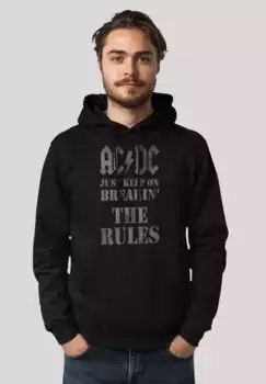 Толстовка F4NT4STIC "AC/DC Just Keep On Breaking The Rules", премиум качество, черный