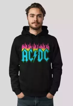 Толстовка F4NT4STIC "ACDC Neon Flames" премиум-качества, черный