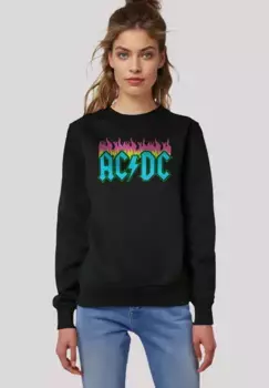 Толстовка F4NT4STIC "ACDC Neon Flames", премиум качество, черный