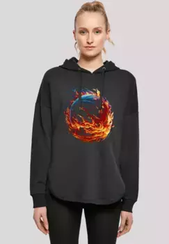 Толстовка F4NT4STIC "Basketball On Fire Sport OVERSIZE HOODIE", принт, черный