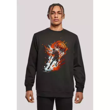 Толстовка F4NT4STIC "Basketball Splash Orange Sport CREW", принт, черный