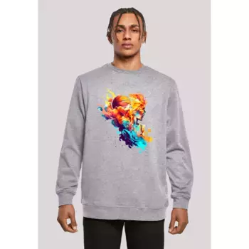 Толстовка F4NT4STIC "Basketball Sport Player CREW", принт, серый