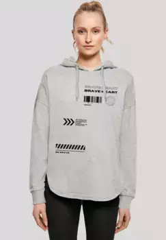Толстовка F4NT4STIC "Brave Heart OVERSIZE HOODIE", принт, серый