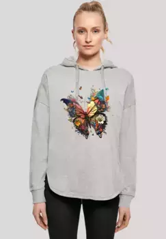 Толстовка F4NT4STIC "Butterfly Colorful", принт, серый