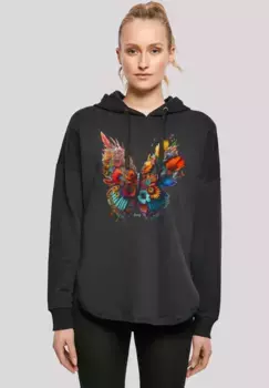 Толстовка F4NT4STIC "Butterfly Flowers Oversize Hoodie", принт, черный