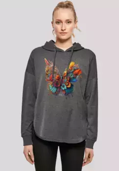 Толстовка F4NT4STIC "Butterfly Flowers Oversize Hoodie", принт, цвет Charcoal
