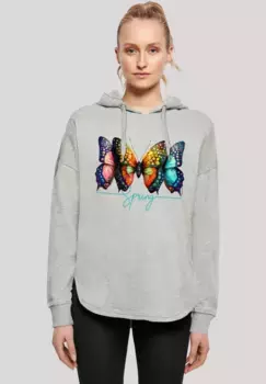 Толстовка F4NT4STIC "Butterfly Illusion Oversize Hoodie", принт, серый