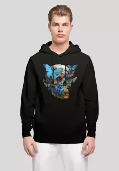 Толстовка F4NT4STIC "Butterfly Skull HOODIE", принт, черный