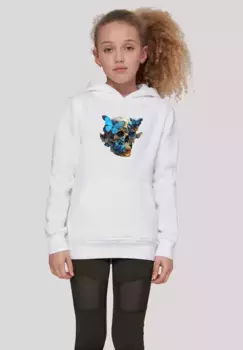 Толстовка F4NT4STIC "Butterfly Skull HOODIE UNISEX", принт, белый