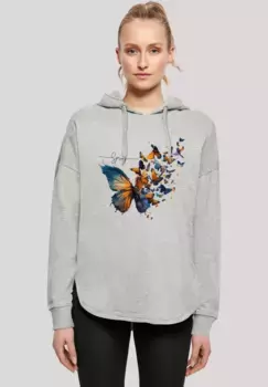 Толстовка F4NT4STIC "Butterfly Spring Oversize Hoodie", принт, серый