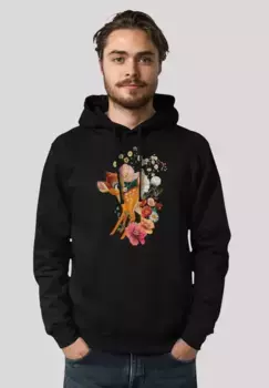 Толстовка F4NT4STIC "Disney Bambi Meadow Flowers", премиум качество, черный