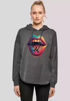Толстовка F4NT4STIC "Drooling Lips OVERSIZE HOODIE", принт, цвет Charcoal